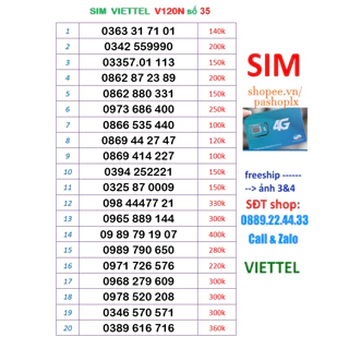 Sim Viettel số đẹp 35