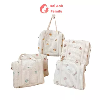 Túi xách đa năng đựng đồ bỉm sữa cho bé phong cách Hàn Quốc [Có khóa kéo]