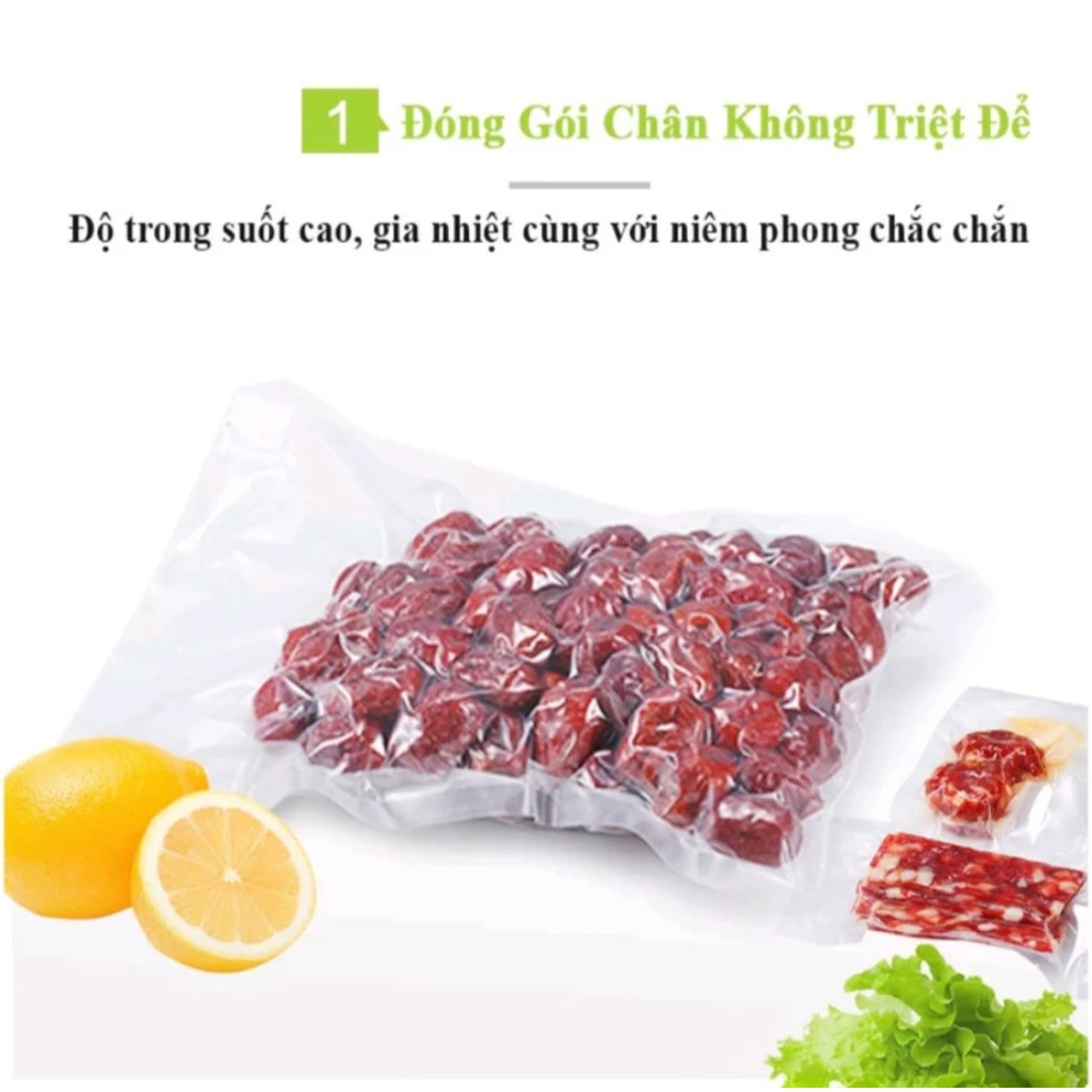 Sét 100 túi hút chân không 1 mặt nhám tiện dụng