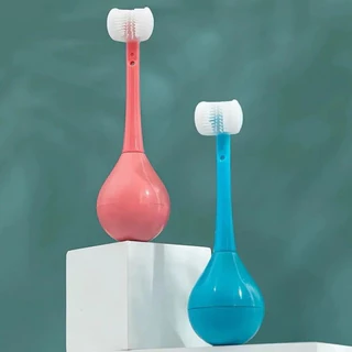 Bàn Chải Đánh Răng Ba Mặt Bằng Silicone Hình Chữ U Sáng Tạo Cho Bé Từ 2-12 Tuổi 1-12 Tuổi