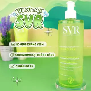 Sữa Rửa Mặt SVR Cho Da Dầu Mụn - SVR Sebiaclear Gel Moussant 400ml Loại Bỏ Tế Bào Da Chết SRM (hxt)