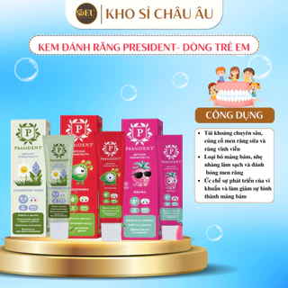 Kem đánh răng trẻ từ 0 - 12 tuổi PresiDENT- An toàn cho bé khi nuốt, chống sâu răng , nhiều hương vị ( Hàng công ty )