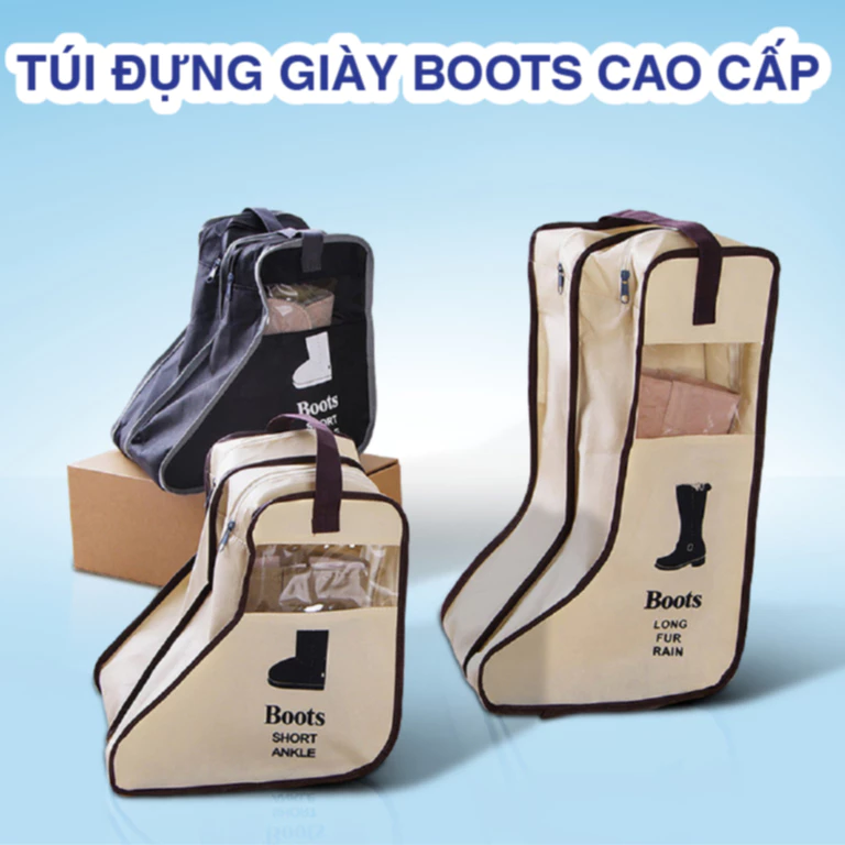 Túi Đựng Giày Boots Cao Cấp, Tiện Dụng, Thiết Kế Sang Trọng Có Khoá Kéo