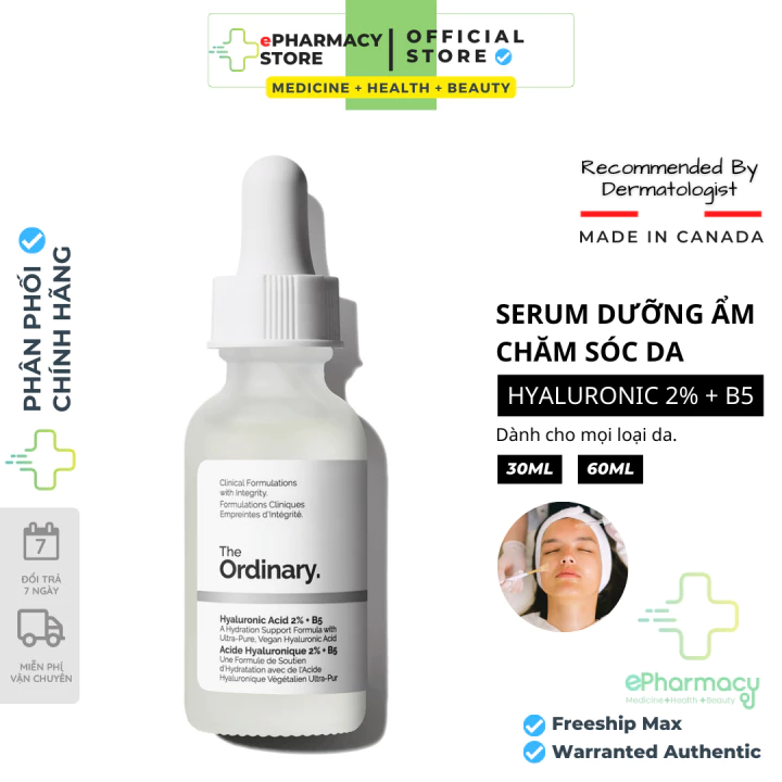 Serum The Ordinary Cấp ẩm hồi phục Hyaluronic Acid 2% + B5 30ml (acv)