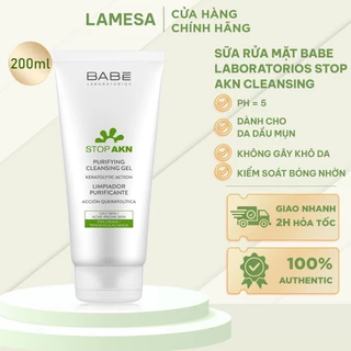 Sữa Rửa Mặt Babe Laboratorios Stop AKN Cleansing Gel Rửa Mặt BaBE Cho Da Dầu Mụn Nhạy Cảm - LM68