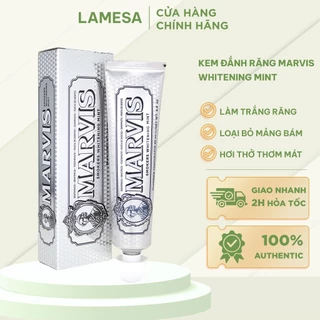 [Hàng Công Ty] Kem Đánh Răng Marvis Bạc Marvis Whitening Mint làm trắng răng, loại bỏ mảng bám, hơi thở thơm tho - LM29