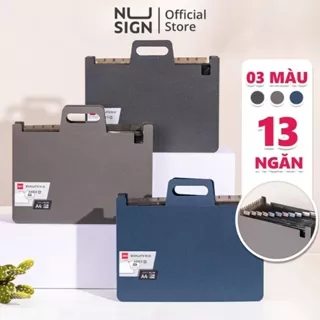 Túi đựng tài liệu Hộp đựng tài liệu A4 mở rộng 13 ngăn NUSIGN x DELI Cặp đựng tài liệu lưu trữ giấy tờ đa năng văn phòng