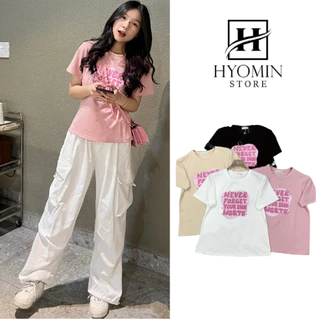 Áo babytee cotton in chữ NEVERFORGET hyominstore