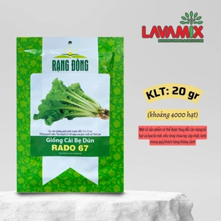 Hạt giống Cải Bẹ Dún Rado 67 (20g~4000 hạt) hiệu Rạng Đông trồng quanh năm, sinh trưởng khỏe | Đất trồng cây Lavamix