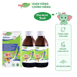 [COMBO]Canxi Hữu Cơ Cho Bé Calcium FITOLABS Giúp Xương Răng Chắc Khoẻ, Phát Triển Chiều Cao Cho Bé Từ 1 Tuổi Chai 120ml