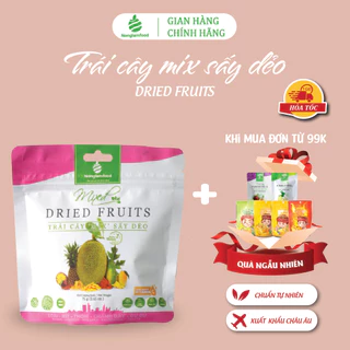 Mix hỗn hợp trái cây sấy dẻo Nonglamfood túi 75g | Tăng cường chất xơ, đề kháng