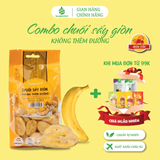 Chuối sấy giòn KHÔNG ĐƯỜNG Nonglamfood túi 150g | Banana Chips | Đồ ăn vặt dinh dưỡng, thơm ngon