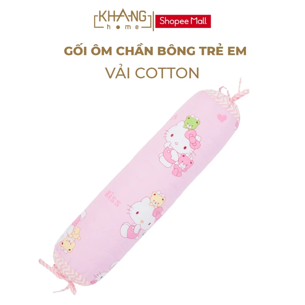 Gối Ôm Trẻ Em Khang Home - Chất Liệu 100% Vải Cotton Thiên Nhiên Thoáng Mát, An Toàn Cho Bé