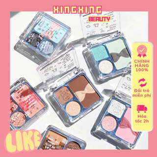 [HOT] Bảng phấn mắt nơ xinh 3 ô XIXI ba tone màu tone đất hồng lấp lánh phù hợp người mới make up