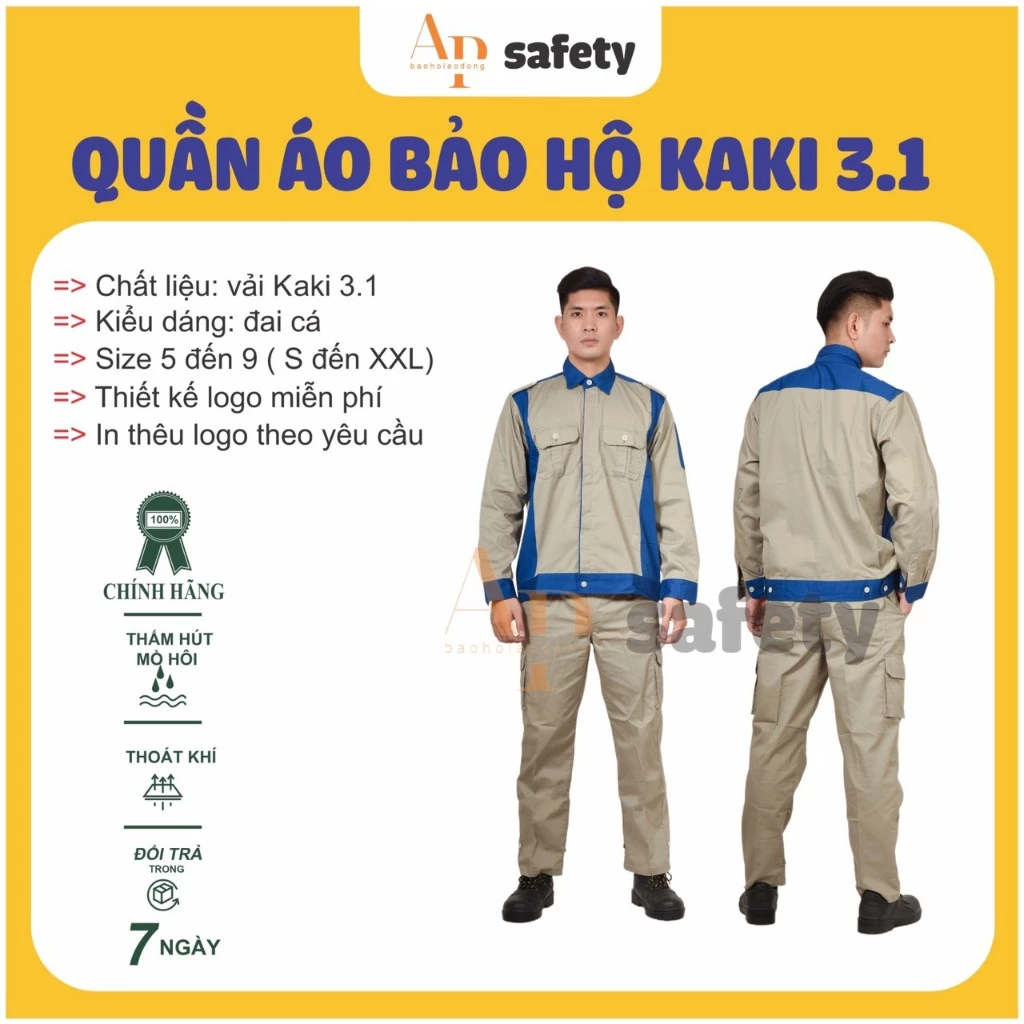 Quần Áo Bảo Hộ mã AP06.3.1 Chất Vải 3.1 Không Nhăn, Không Phai Màu