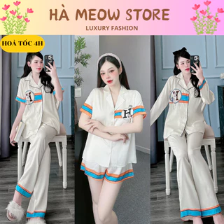 (HÌNH THẬT ) Đồ bộ ngủ nữ Pijama NGỰA KÉO XE lụa XƯỚC MỀM mặc nhà thiết kế in 5D gu sang(sắc nét mềm mịn mát)