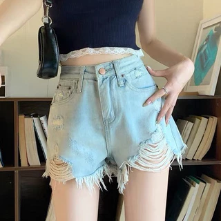 Quần Đùi Jeans Nữ , Quần Short Nữ Chất Liệu Denim Tua Rua Phong Cách Sexy Rất Nữ Tính L11