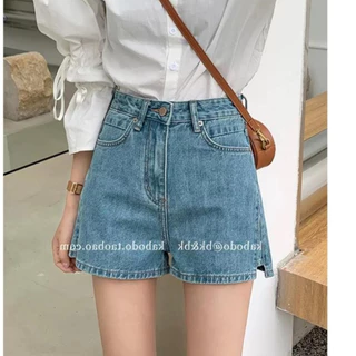 Quần Short Jeans Nữ , Quần Đùi Nữ Xẻ Gấu Màu Xanh Chất Liệu Bền Đẹp Hàng Quảng Châu L006