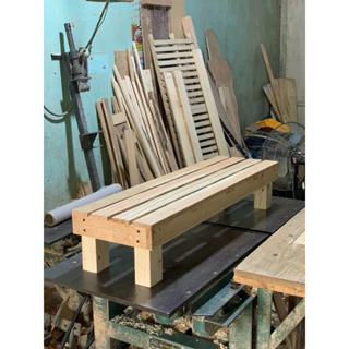 Ghế Pallet gỗ Tự Nhiên chân vuông, dài 100cm rộng 30cm , cao 20cm