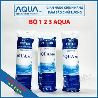 Bộ 3 lõi lọc nước 1,2,3 AQUA Chính hãng, sử dụng tất cả máy lọc nước Kangaroo, Karofi, Sunhouse, AquA