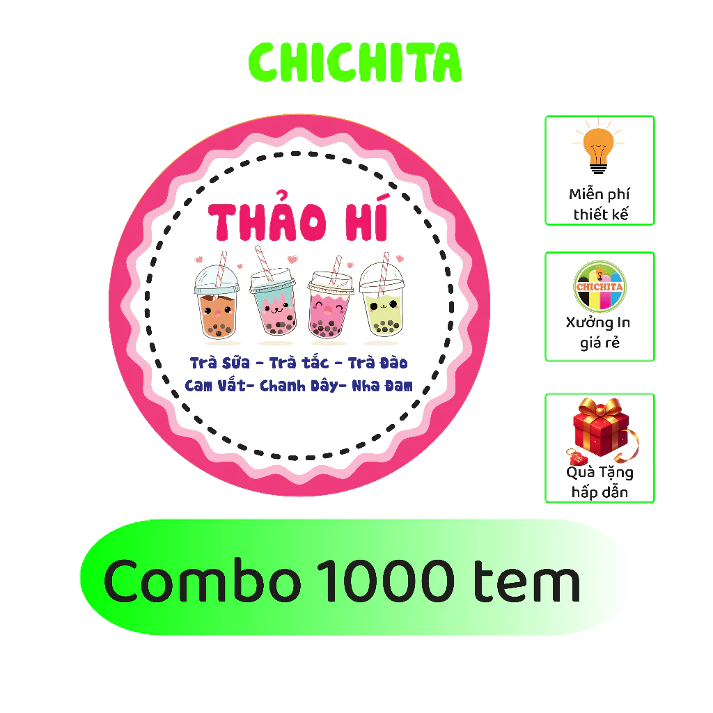1000 Tem nhãn CHICHITA Thiết kế theo yêu cầu