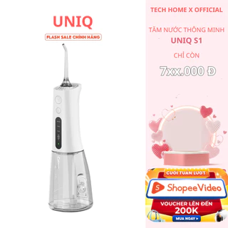 Tăm nước cầm tay UNIQ Smile S1 vệ sinh răng miệng mini, làm sạch kẽ răng niềng-Bảo hành 12 tháng