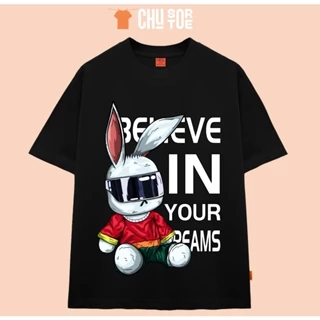 Áo thun unisex nam nữ The Rabbit 41 form rộng phối in đơn giản 100% cotton 2 chiều - Chu Store SG