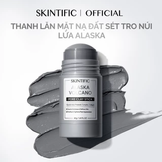 Thanh lăn mặt nạ đất sét tro núi lửa Alaska lột mụn đầu đen làm sạch sâu SKINTIFIC 40g