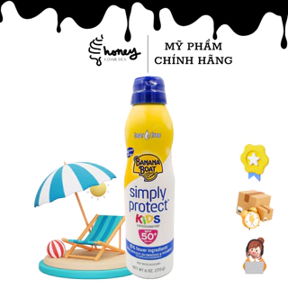 |SALE CHÍNH HÃNG,11/2025| Xịt Chống Nắng Banana Boat Simply Protect Kids SPF50 170g Mỹ