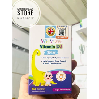 Vitamin D3 Dạng xịt 15ml WHY-kids Cho Bé Từ 0 tháng tuổi Có Tem Tích Điểm  [ Nhập Khẩu Chính Hãng ]