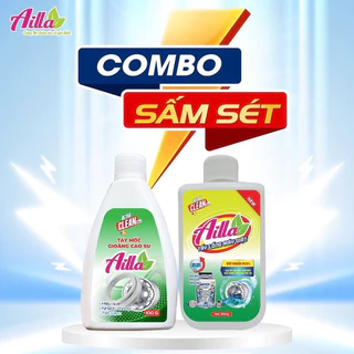 Combo hót hít : Bột tẩy lồng máy giặt Ailla 300g + Tẩy mốc gioăng cao su Ailla 100g