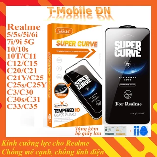 Combo 3 Kính cường lực cho Realme 5 5s 5i 6i 7i 9i 10 10s 10T C11 C12 C15 C20 C21Y C25S C3 C30S C31 C33 C35 5G Full màn