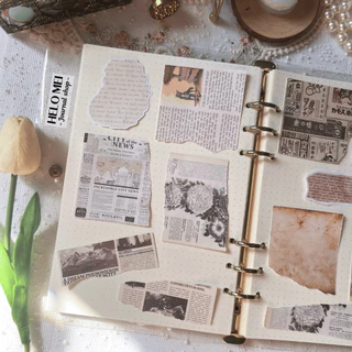 Bộ giấy dán dạng xé cổ điển trang trí sổ DIY, journal, scrapbook