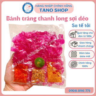 [Combo 5 bịch] Bánh tráng thanh long sợi dẻo sa tế tỏi thơm ngon | Ăn vặt ngon rẻ Tano