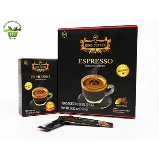 Combo 2 Hộp Cà Phê Hòa Tan Đen ESPRESSO King Coffee ( 1 Hộp ESPRESSO 100 gói + 1 Hộp ESPRESSO 37.5g )