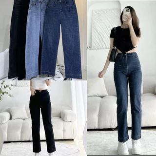 Quần jeans ống đứng, quần bò bản gấu to lưng cao co giãn phong cách trẻ trung năng động mã OD09