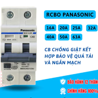 CB chống giật Panasonic RCBO 16A, 20A, 25A, 32A, 40A, 50A, 63A - Aptomat chống giật và bảo vệ quá tải, ngắn mạch