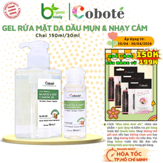 Sữa Rửa Mặt Cho Da Dầu Mụn Nhạy Cảm Coboté - Gel Rửa Mặt Cho Da Nhạy Cảm - Chai 150ml