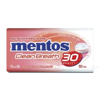 Kẹo Ngậm Không Đường Mentos Hương Đào Bạc Hà Hộp 35g