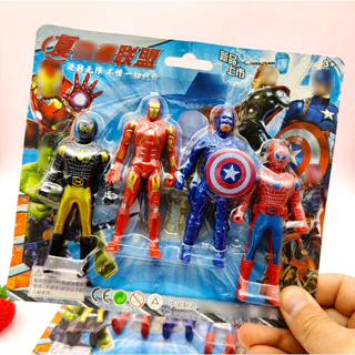 Bộ Đồ 4 Nhân Vật Siêu Nhân Spiderman - Captain - Ironman (Người Nhện - Người Sắt) Đồ Chơi Trẻ Em