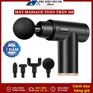 [CÓ LOGO] Máy mát xa cầm tay, súng Massage Gun trị liệu toàn thân Với 4 đầu thay thế 6 cấp độ