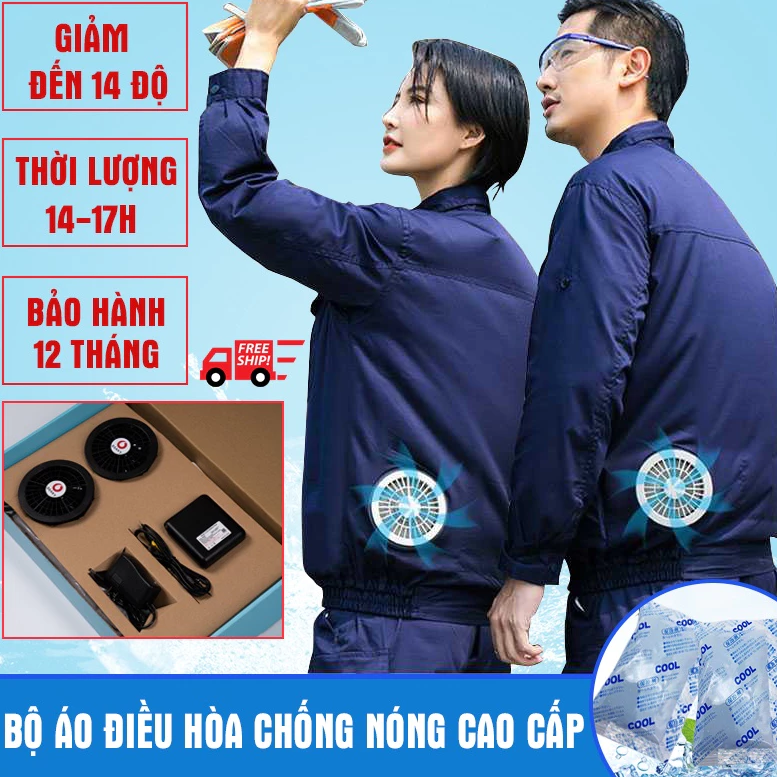 Áo Điều Hòa Cao Cấp AKITA Thương Hiệu Nhật Bản, Dung Lượng PIN 74000 MAH - 18v Tuổi Thọ Pin Siêu Bền