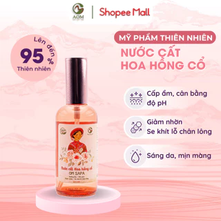 Toner hoa hồng cổ SaPa  A OM NATURAL sáng da, cân bằng pH, cấp ẩm, se khít lỗ chân lông 100ml