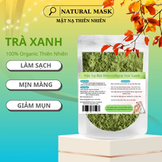 Bột trà xanh đắp mặt nguyên chất, sấy lạnh hữu cơ Naturalmask 100% Organic.