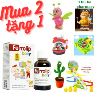 Combo 2 Sắt Ferrolip Baby - Sắt hữu cơ, sắt amin cho bé dạng siro vị đào thơm ngon, 30 mL