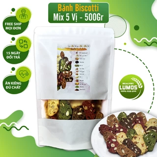 Bánh Biscotti Nguyên Cám Mix 5 Vị Lumos Healthy Foods, Bánh Quy Ngũ Cốc Dinh Dưỡng Ăn Kiêng Giảm Cân