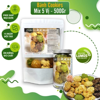 Bánh Cookie Nguyên Cám Mix 5 Vị Lumos Healthy Foods, Bánh Quy Ít Ngọt Ăn Kiêng Giảm Cân