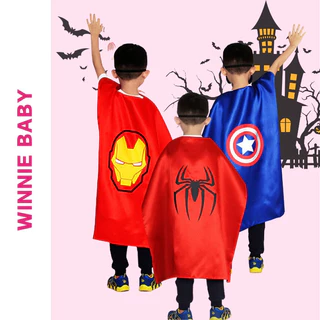 [TẶNG MẶT NẠ] Bộ Áo Choàng Siêu Nhân Siêu Anh Hùng Avengers Người Nhện Hóa Trang Halloween, Đồ Chơi Trung Thu Cho Bé