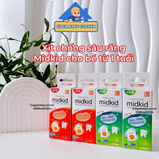 Combo 2 xịt chống sâu răng midkid cho bé - Combo trọn bộ chăm sóc răng miệng với Kem đánh răng cho bé và xịt răng.