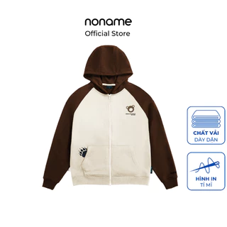 Áo Zip Hoodie noname Contrast Icon / Brown_NNMZE3001D